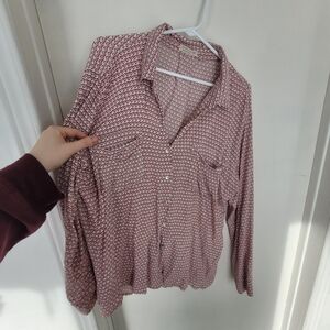 Just Living Pink Heart-Print Blouse